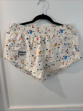 Women's White Confetti Print Active Shorts by fabletics
